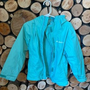Mint green Columbia sportswear kids windbreaker